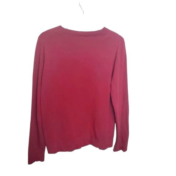 J. CREW Womens Sweater SZ L Teddie‎ Wool Cotton Pullover Burgundy Ribbed Soft - Picture 3 of 9